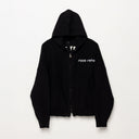 KNIT ZIP-UP HOODIE BLACK