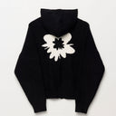 KNIT ZIP-UP HOODIE BLACK
